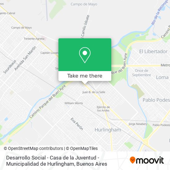 Desarrollo Social - Casa de la Juventud - Municipalidad de Hurlingham map