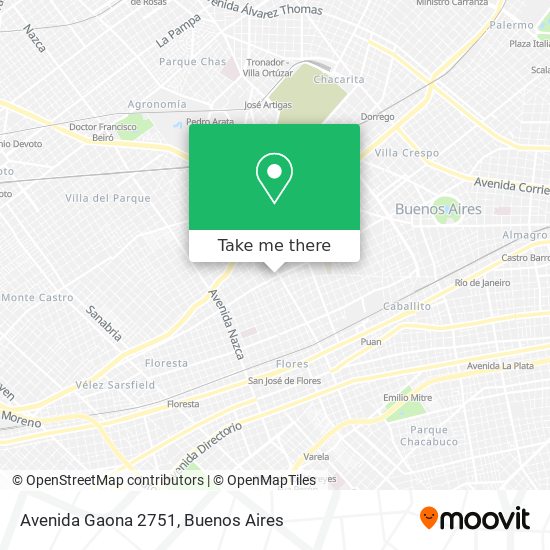 Mapa de Avenida Gaona 2751