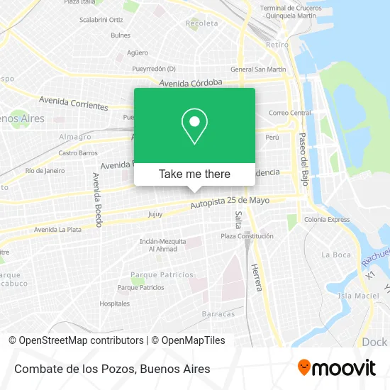 Combate de los Pozos map