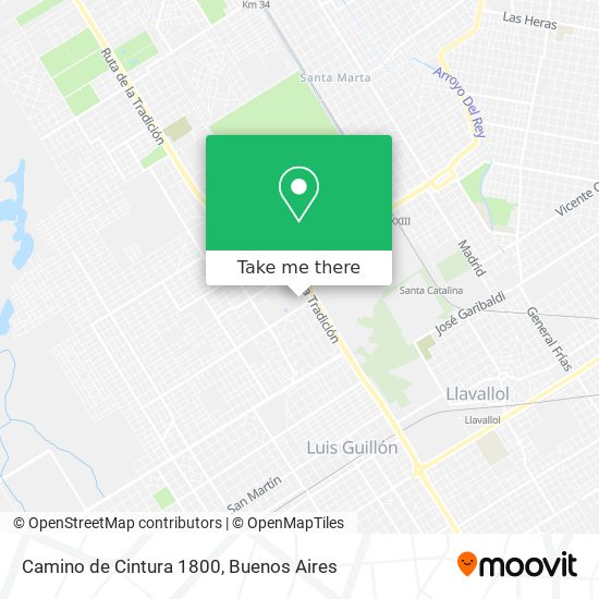 Camino de Cintura 1800 map