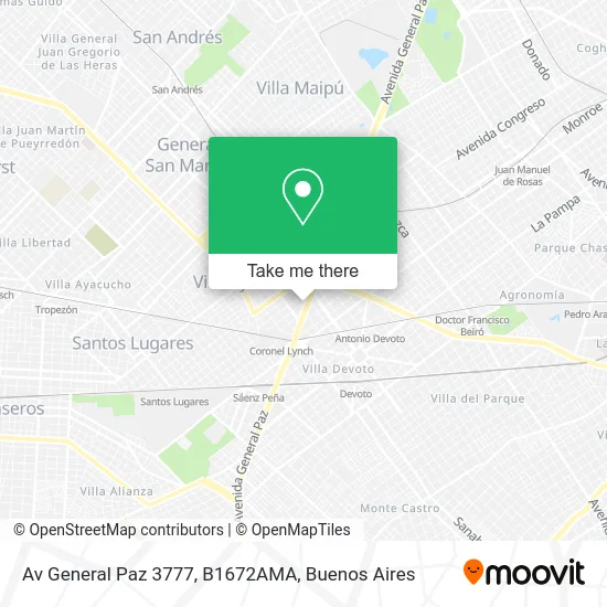 Av General Paz 3777, B1672AMA map