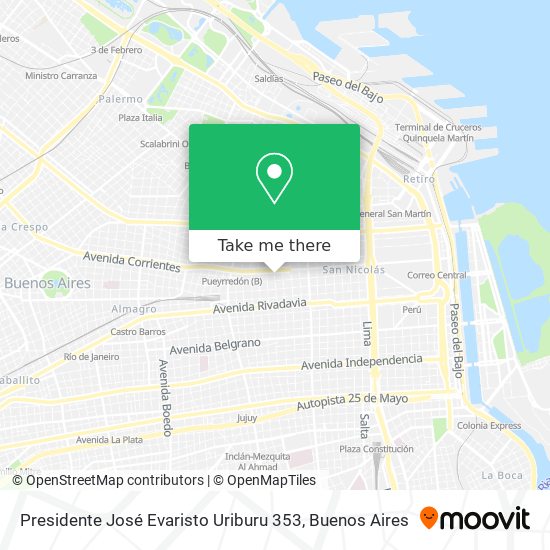 Mapa de Presidente José Evaristo Uriburu 353