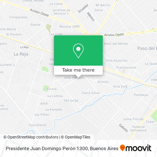 Mapa de Presidente Juan Domingo Perón 1300