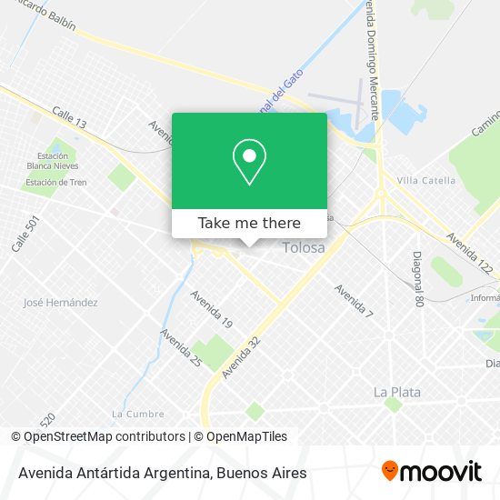 Mapa de Avenida Antártida Argentina