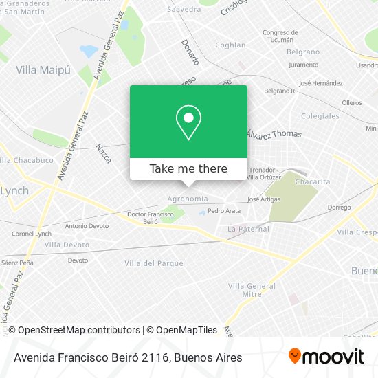 Mapa de Avenida Francisco Beiró 2116