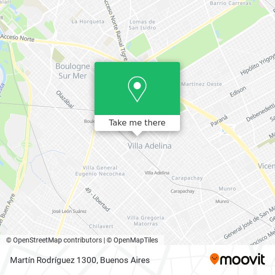 Martín Rodríguez 1300 map