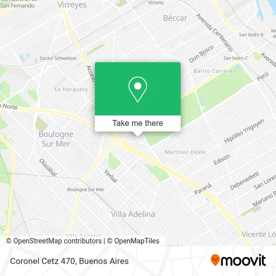 Coronel Cetz 470 map