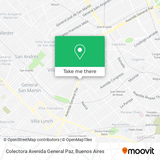 Colectora Avenida General Paz map