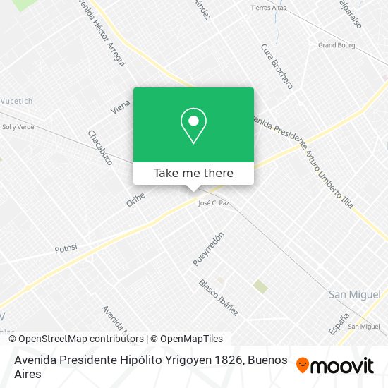 Avenida Presidente Hipólito Yrigoyen 1826 map