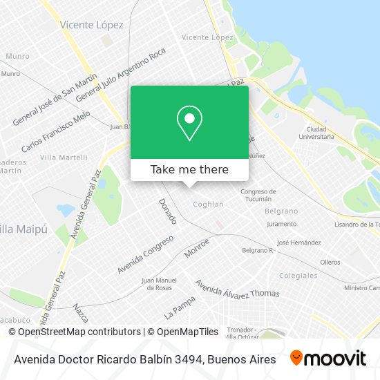 Avenida Doctor Ricardo Balbín 3494 map