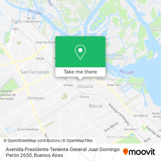 Avenida Presidente Teniente General Juan Domingo Perón 2650 map