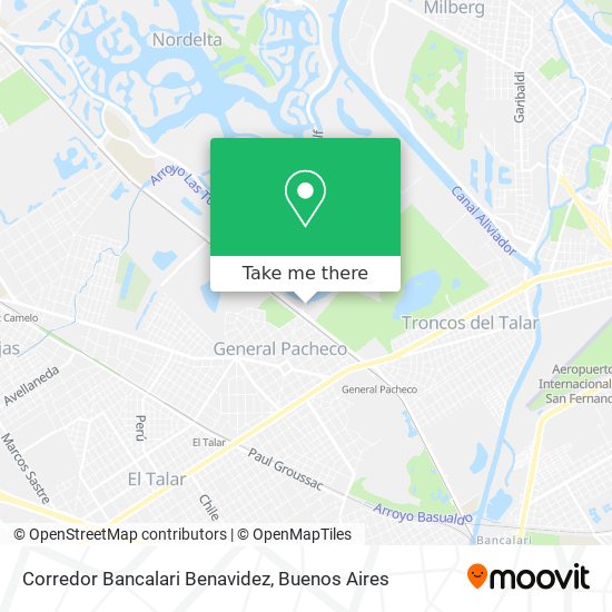 Corredor Bancalari Benavidez map
