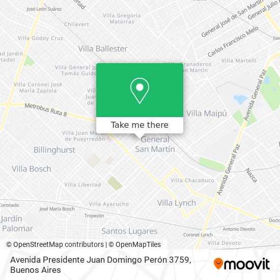 Avenida Presidente Juan Domingo Perón 3759 map