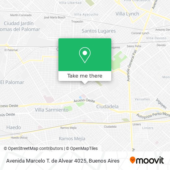 Mapa de Avenida Marcelo T. de Alvear 4025