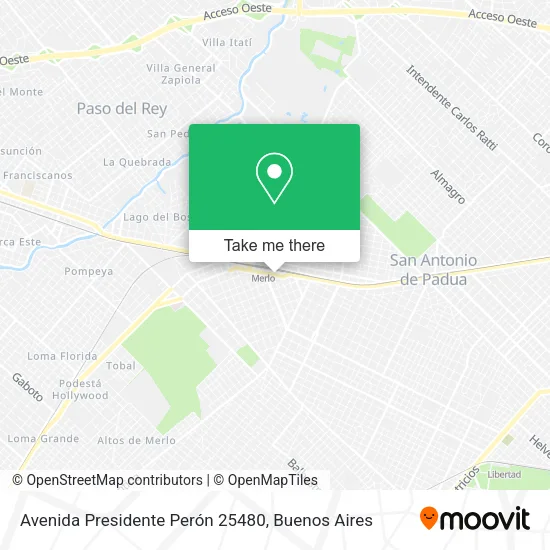 Mapa de Avenida Presidente Perón 25480