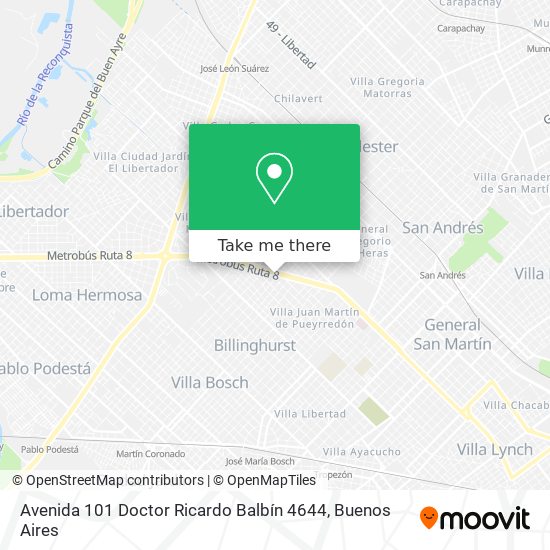Avenida 101 Doctor Ricardo Balbín 4644 map