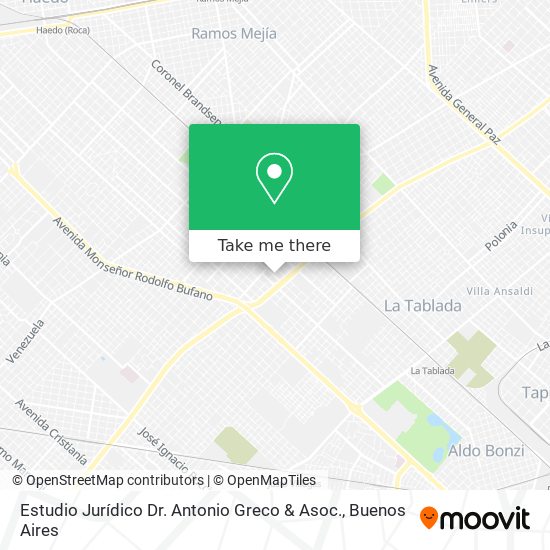 Mapa de Estudio Jurídico Dr. Antonio Greco & Asoc.