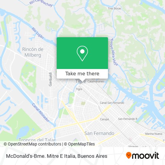 McDonald's-Bme. Mitre E Italia map