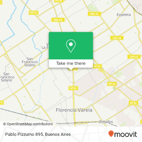 Pablo Pizzurno 895 map