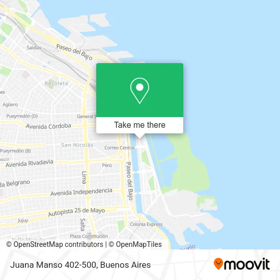 Juana Manso 402-500 map