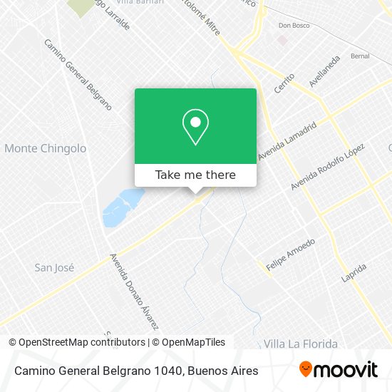 Mapa de Camino General Belgrano 1040