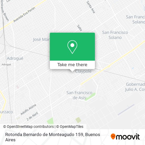 Rotonda Bernardo de Monteagudo 159 map
