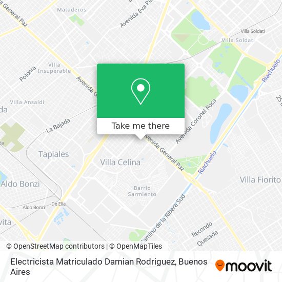 Mapa de Electricista Matriculado Damian Rodriguez