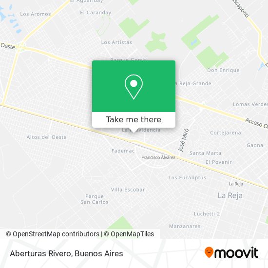 Aberturas Rivero map