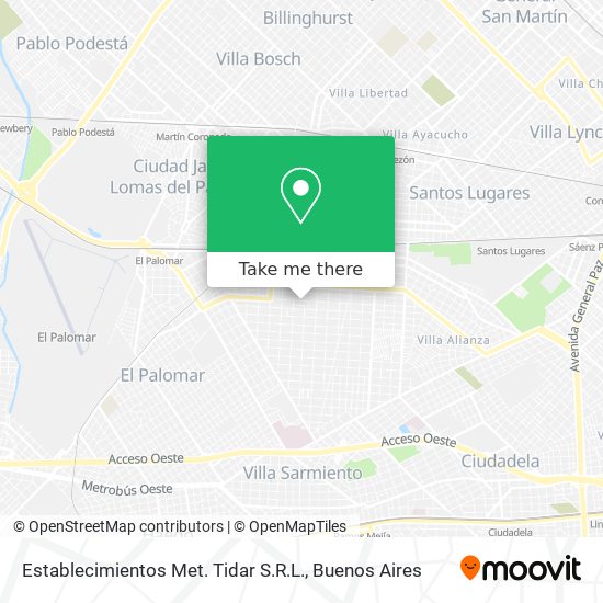 Mapa de Establecimientos Met. Tidar S.R.L.