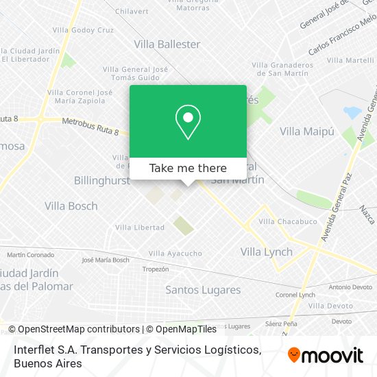 Interflet S.A. Transportes y Servicios Logísticos map