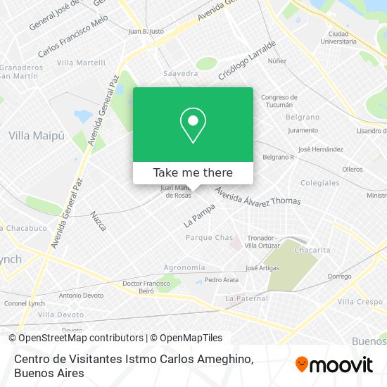 Mapa de Centro de Visitantes Istmo Carlos Ameghino