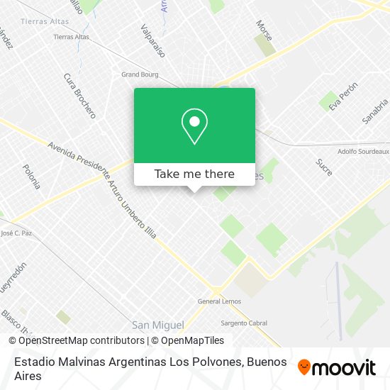 Estadio Malvinas Argentinas Los Polvones map