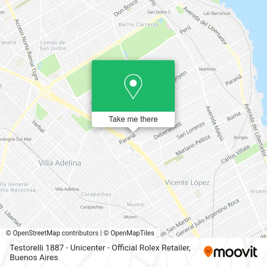Mapa de Testorelli 1887 - Unicenter - Official Rolex Retailer