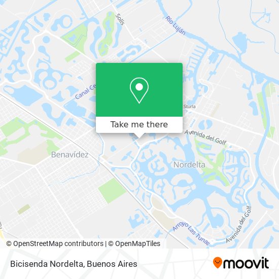 Bicisenda Nordelta map