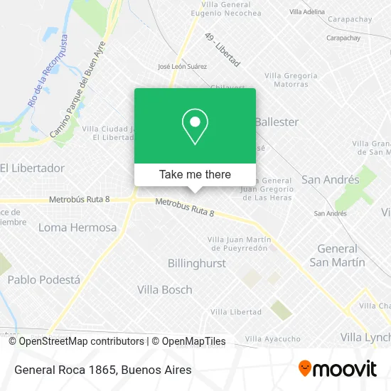General Roca 1865 map