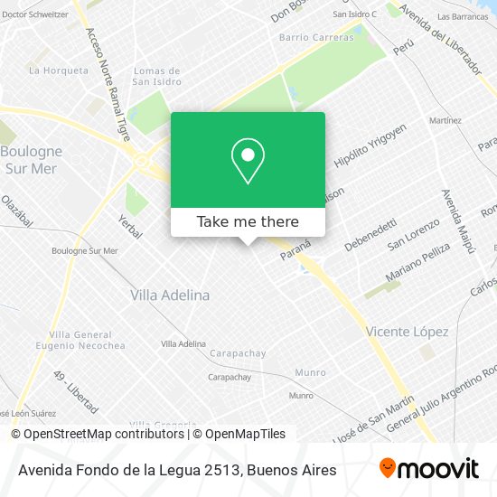 Mapa de Avenida Fondo de la Legua 2513