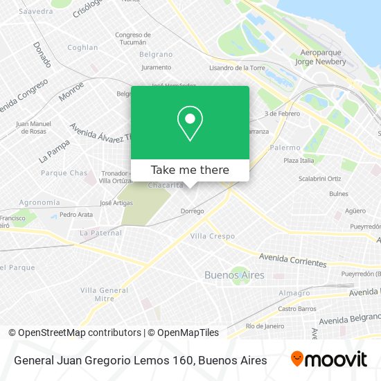 General Juan Gregorio Lemos 160 map