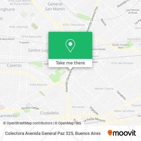Colectora Avenida General Paz 325 map