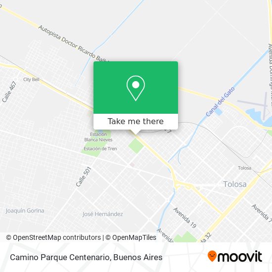 Camino Parque Centenario map