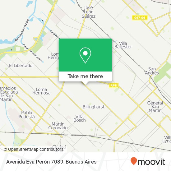 Avenida Eva Perón 7089 map