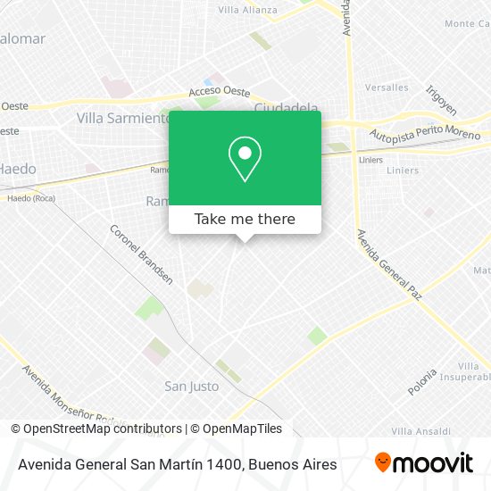 Mapa de Avenida General San Martín 1400