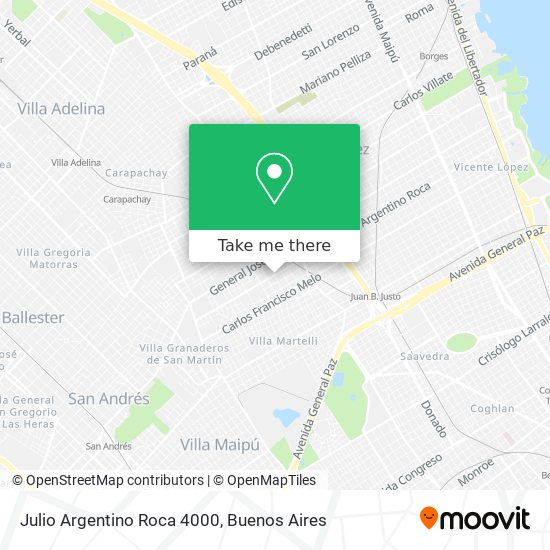Julio Argentino Roca 4000 map
