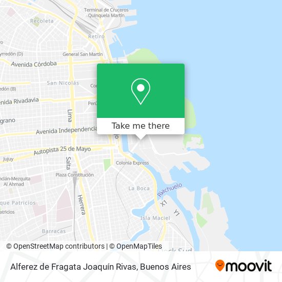 Alferez de Fragata Joaquín Rivas map