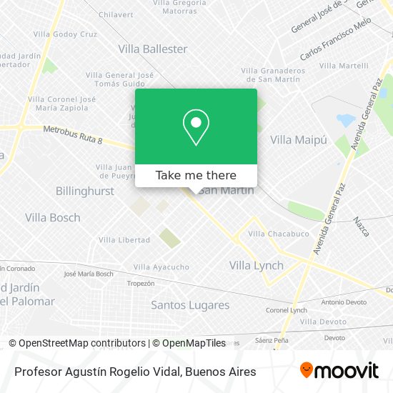 Mapa de Profesor Agustín Rogelio Vidal