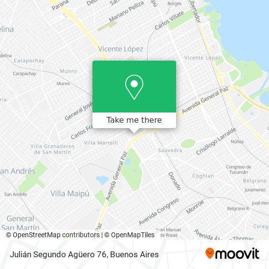 Julián Segundo Agüero 76 map