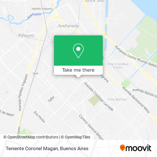 Teniente Coronel Magan map