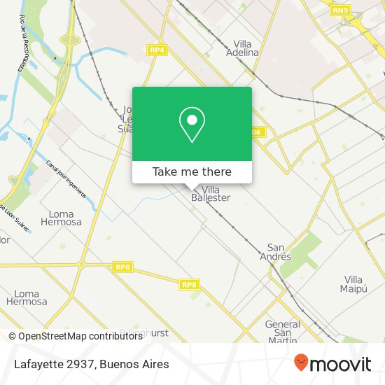 Lafayette 2937 map