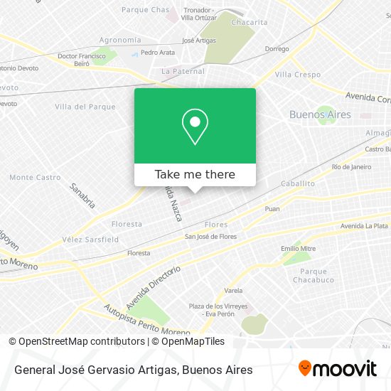 General José Gervasio Artigas map