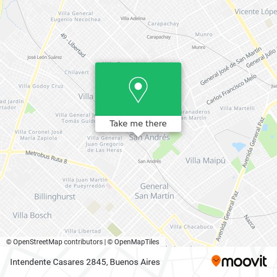 Mapa de Intendente Casares 2845