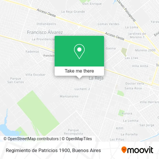 Mapa de Regimiento de Patricios 1900